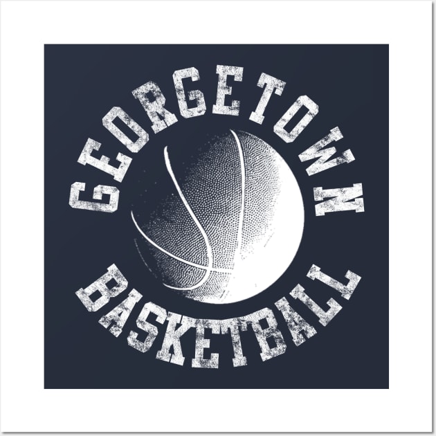 Vintage Georgetown Basketball Wall Art by tropicalteesshop